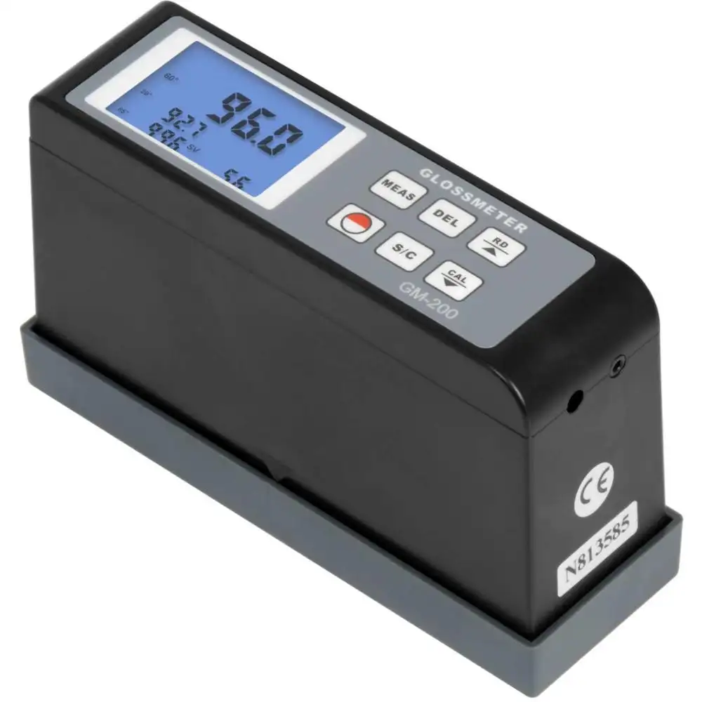 Multi-angle Gloss Meter GM-200 (20 60 85 derajat), display gloss nilai 20, 60,85 derajat pada saat yang sama.