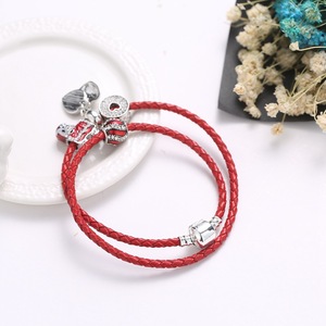 MD-009 encanto <span class=keywords><strong>amor</strong></span> corazón rojo LETHER mano una buena suerte bolas pulsera - Product Image 5