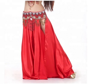 Bestdance Abbigliamento da Danza per Donne, Gonna per Danza del Ventre con Spacco Laterale, Vita Elastica in Raso di Seta - Product Image 6