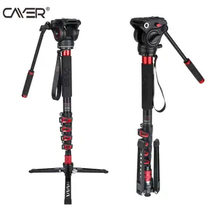 Cayer AF35DVH4 Kwaliteit Fotoapparatuur Video Monopod Kit Carbon Fiber Monopod Voor Dslr En Videocamera 5 Secties