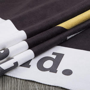 Asciugamano da palestra con logo personalizzato di colore <span class=keywords><strong>nero</strong></span> Velour <span class=keywords><strong>telo</strong></span> <span class=keywords><strong>mare</strong></span> con stampa logo - Product Image 5