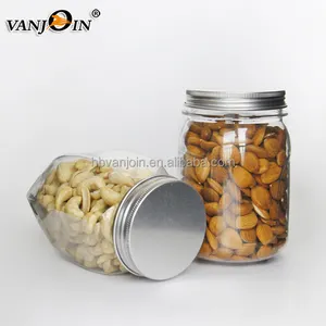 1000g Plastic Clear Sealing PET Oval Hexagonal Jar For Honey Dry Food Candy