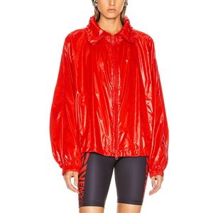 Astrid-<span class=keywords><strong>veste</strong></span> en Faux <span class=keywords><strong>cuir</strong></span> vinyle pour femmes, nouveau Design en Faux <span class=keywords><strong>cuir</strong></span>, épaules tombantes, option coupe-vent - Product Image 3
