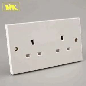 WK Square Edge 13A Double Gang Electrical Wall Socket Electrical Outlets