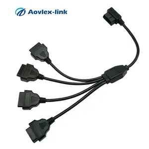 OBD2 Cable Y Splitter cable 1 male to 4 female 4 in 1 Custom cable assembly for OBD Loggers