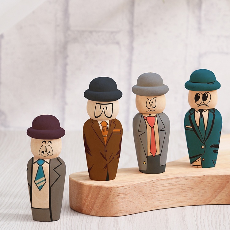 Оптовая продажа, набор неокрашенных деревянных кукол-колышек «сделай сам»