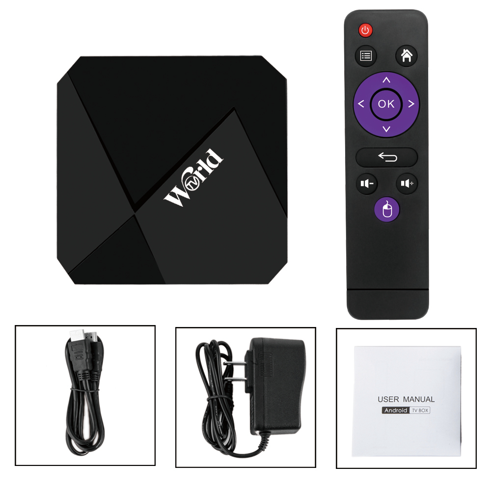 Internet Set Top Box ZXIC ZX296716 Quad Core WTV PRO 2 GB 16 GB android 7,1 Smart TV caja