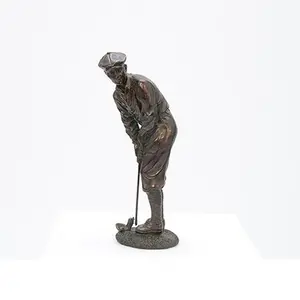 Custom Ontwerp Beeldje Handgemaakte Hars Bronzen Figuur Golf Satue Woondecoratie Hars Ambachtelijke