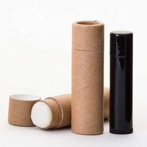 Design delizioso balsamo per labbra in carta nera organica biodegradabile scatola rotonda piccola confezione cosmetica per chapstick - Product Image 2