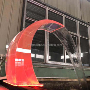 Fontaines de <span class=keywords><strong>piscine</strong></span> en acrylique avec lumière LED colorée de la marque China Moon, caractéristiques de cascade de <span class=keywords><strong>piscine</strong></span>, éclairage de <span class=keywords><strong>piscine</strong></span> haut de gamme - Product Image 1