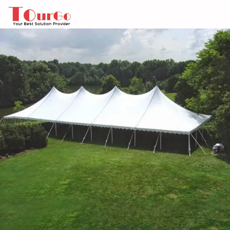 Tourgo Fabriek Prijs Outdoor Wit Draagbare Waterdichte Stof Pvc Party Glamping Stretch Marquee Tent