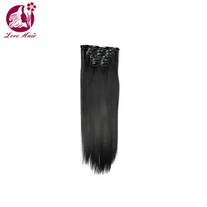 Top Selling Brazilian virgin hair Silky Straight Natural Color clip in human hair extension