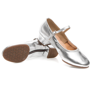 Zapatos de Baile Latino de Salón para Mujer, Estilo Casual, Dorados, Tacón <span class=keywords><strong>Bajo</strong></span>, Transpirables, Antideslizantes, de Cuero Genuino - Product Image 4