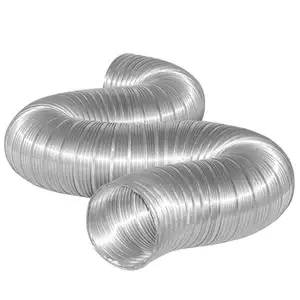 4m Available Lengths Semi-Rigid Heat Resistant Aluminum Flexible Pipe Single Side Flexible Duct