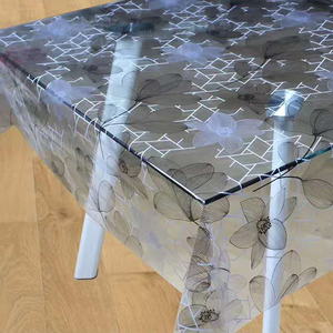 Toalha de mesa de plástico transparente impressa,