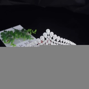 Tiara personalizada con diamantes de imitación y corona, material de corona y puente, venta al por mayor, 2019 - Product Image 3