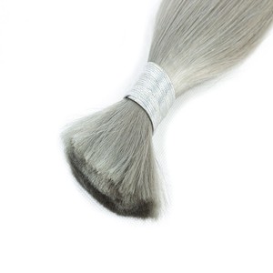 Venta al por Mayor ruso eslavo doble pelo virginal dibujado a granel sin procesar Gery pelo humano para el trenzado - Product Image 4
