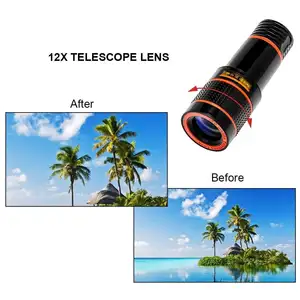 12 X Lensa Teleskop untuk Ponsel untuk Iphone 6 7 8 X Kit Lensa Zoom untuk Samsung