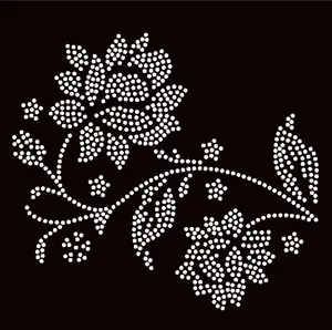 Beautiful motif transfers flower hotfix clothing rhinestone designs Uniflying for bags garment nail art shoes and cap