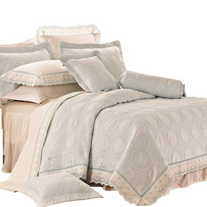 KOSMOS ropa de cama 100% poliéster <span class=keywords><strong>blanco</strong></span> hotel de lujo encaje colcha alta calidad colcha - Product Image 5