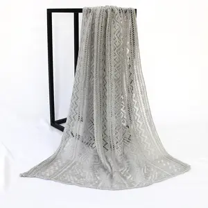 Spring New Style 100% アクリルStretch Knit Hollow Wrap Women Scarf