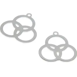 Borromean Rings charm Three Circles Tripod of Life Emblem Knot Stainless steel Charm pendant 28x26mm