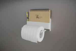 Self-Adhesive Wall-Mounted Eco-Friendly White Plastic Bathroom Tissue Roll Holder with Phone Shelf for Hand Tools Use - Product Image 6