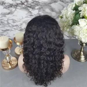 Perruque Deep Wave Lace Front Wig 100% brésilienne naturelle, cheveux humains, haut de gamme, bon marché,