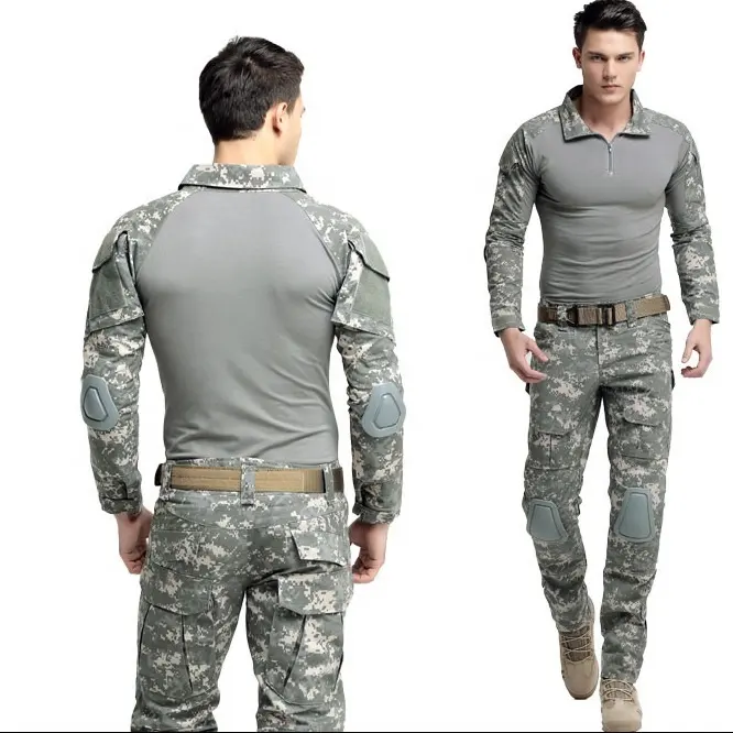 2024 Multicam Tarnung Kampf Multi-Taschen Uniform Froschanzug taktischer universeller Froschanzug klassischer Anzug mit Ellbogen-Knie-Schutz