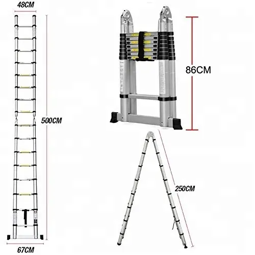 5M Een-Frame Super Telescopische Ladder