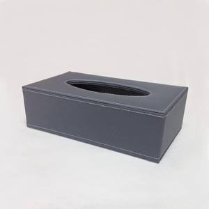 Caja de pañuelos de cartón con forma de rectángulo gris - Product Image 1