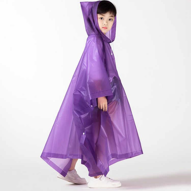 Детское многоразовое биоразлагаемое прозрачное дождевое пончо eva