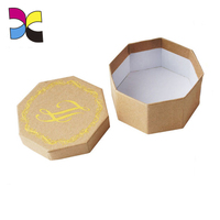 Caja de cartón con estampado en caliente, embalaje rígido octogonal de lujo con logotipo dorado