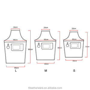 Hook Neck Denim Apron with Genuine Leather Strap - Product Image 6