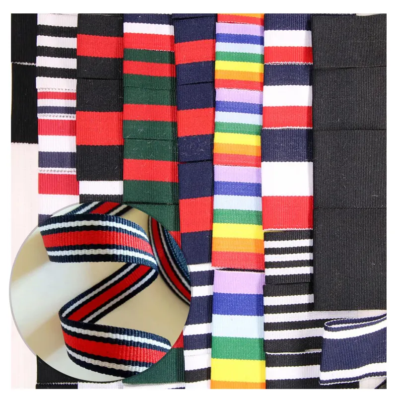 Wholesales Custom Woven Stretch Plaid Grosgrain Twill Ribbon For Garment Cut Resistant Webbing