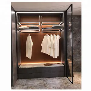 Puertas de armario de aluminio con bisagra pivotante, estilo italiano, fábrica de China - Product Image 1