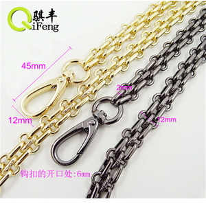 Gold Color Metal Chain With <strong>Snap</strong> <strong>Hooks</strong> for Handbag C-037 - Product Image 3