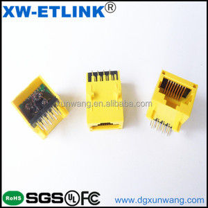 RJ45 Connecteur en plastique jaune <span class=keywords><strong>Jack</strong></span> le Module de CARTE PCB 1x1 Port - Product Image 5