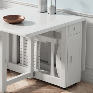 Nordic Style Modern <strong>White</strong> Dinner Room Furniture <strong>4</strong> <strong>Chairs</strong> Space Saving Foldable <strong>Dining</strong> Tables <strong>Set</strong> - Product Image 5