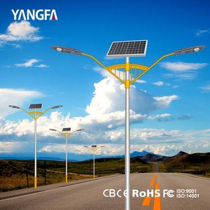 Customized Height Solar Flag Pole Light, Wrought Iron Street Light Pole