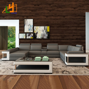 Sofá de Cuero Genuino en Forma de U para Sala de Estar, Diseño Moderno, Muebles para el Hogar, <span class=keywords><strong>Divani</strong></span> Moderni, <span class=keywords><strong>Hotel</strong></span> de Lujo - Product Image 2