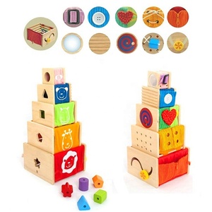 Venta al por mayor de la educación temprana a los niños aprender vestido hermoso bebé de madera <span class=keywords><strong>taza</strong></span> de juguete - Product Image 6