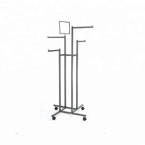 May chạy đường sắt dấu hiệu chung tiêu đề Chrome mạ quần áo Kệ 4 cách quần áo Rack hiển thị cho quần áo cửa hàng - Product Image 1