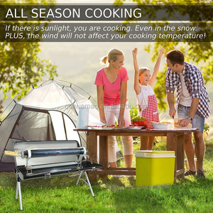 เตาแก๊สโซลาร์สำหรับตั้งแคมป์กลางแจ้ง HUAMAO HM-SC03 โครงอะลูมิเนียม พับได้ ปรับความสูงได้ พร้อมระบบป้องกันเปลวไฟ ขายส่งจากโรงงาน - Product Image 3
