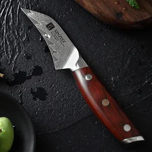 XINZUO Ensemble de 5 couteaux de <span class=keywords><strong>cuisine</strong></span> professionnels en acier Damas <span class=keywords><strong>japonais</strong></span> véritable, manche en bois, fabricant de couteaux - Product Image 3