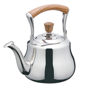 Teiera in Acciaio Inox Lucidato Argento con Manico in Legno Isolato, Fondo Piatto per Induzione e <span class=keywords><strong>Gas</strong></span>, Vendita all'Ingrosso - Product Image 2