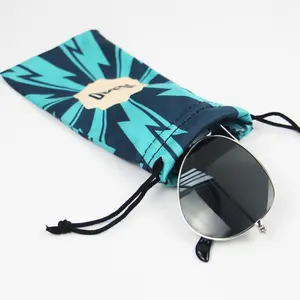 Custom logo string bag full colours Soft micro-fibre bag with drawstring promotional cell phone case microfibre sunglasses pouch