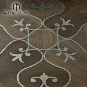 Suelo de Parqué de Madera de Roble con Incrustaciones de Acero Inoxidable Decorativo para Interiores a Precio Económico para Villa - Product Image 5