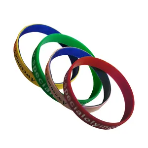 Gold Supplier Free Sample Multi Color Decorative Customize Logo Silicone Bracelet Rubber Wristband