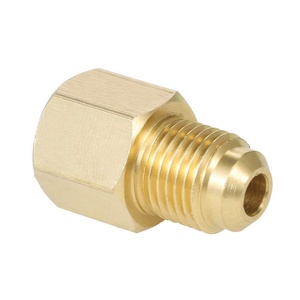 Đồng Thau R134A Bình Lạnh/Bộ Chuyển Đổi Bơm Chân Không SANG Bộ Chuyển Đổi Phù Hợp R12 1/2 "Nữ ACME Đến 1/4" Bộ Chuyển Đổi Nam Flare - Product Image 3